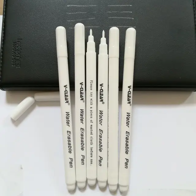 3/6PCS White Water Soluble Marker Pen Fabric Marking 6Water Erasable Marking  Pen for Leather Marking Clothing Graffiti DIY