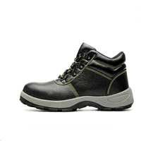 genuine leather winter warm indestructible men safety boots steel toe shoes black puncture proof construction work safety shoes