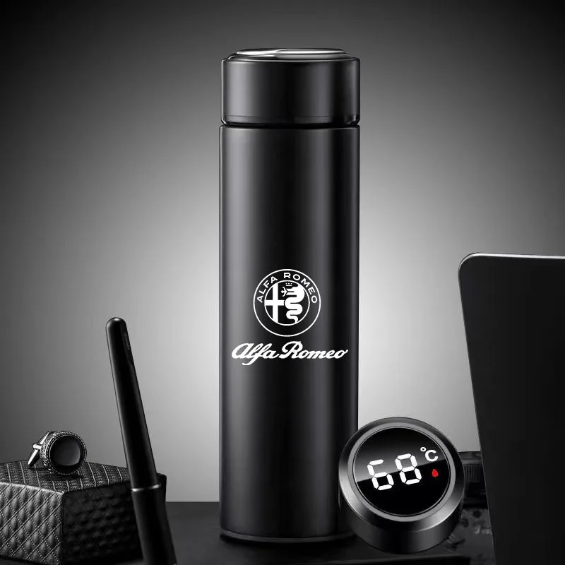 

For Alfa Romeo 500ml Travel Mug Smart Thermos Bottle Temperature Display Portable Stainless Steel Thermos
