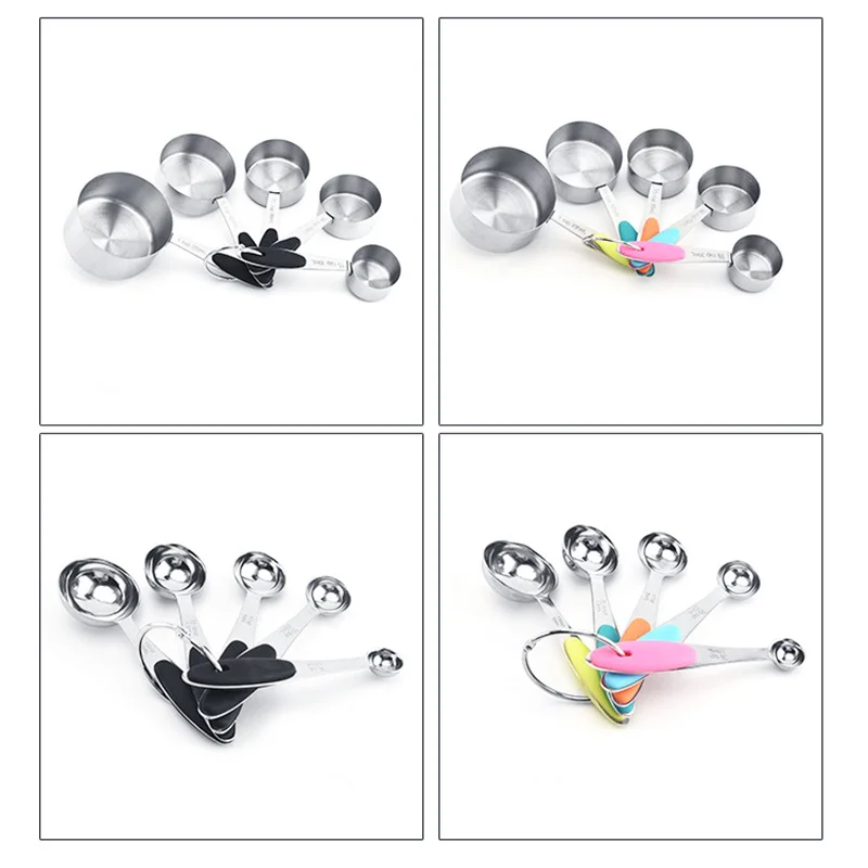 

5/10 pcs Kitchen Stainless Steel Measuring Cup Spoon for Baking Tea Coffee Measuring Cups Measuring Spoons Set Measuring Tools