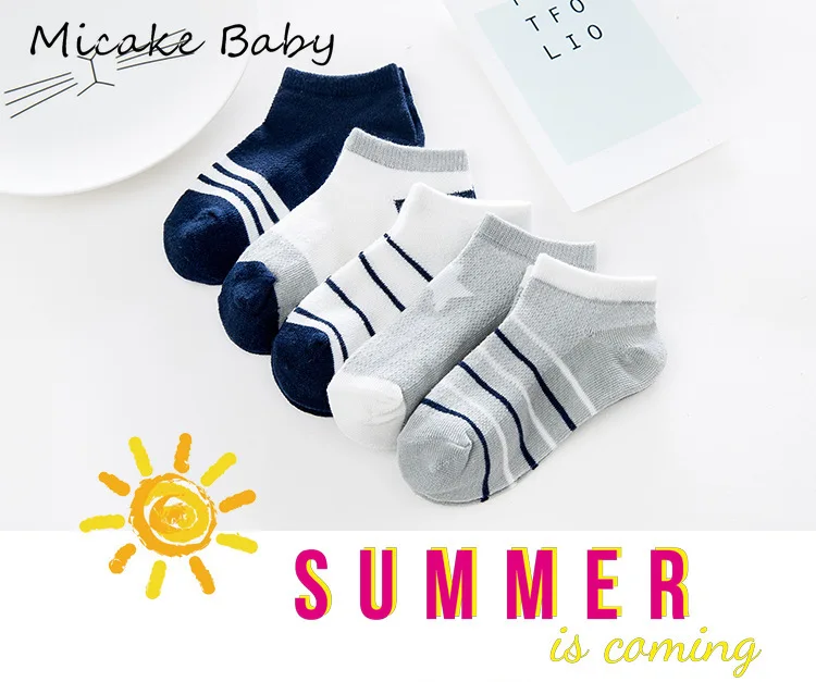 Детские сетчатые носки От 1 до 12 лет летний комплект из 5 пар тонкие дышащие