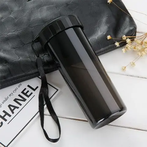 

Can't break plastic water cup female student Korean men's tea cup with cover simple handy cup portable leak proof children's Cup
