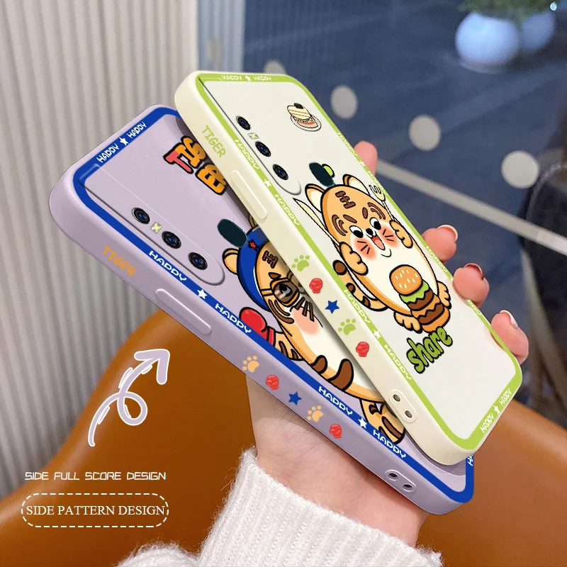 

Angry Tiger Liquid Case For VIVO Y20i Y20 Y20S Y12S Y30 Y33S Y12 Y15 Y17 Y19 Y21 Y21S S1 Pro Y91 Y91i Y93 Y95 Soft Phone Cover