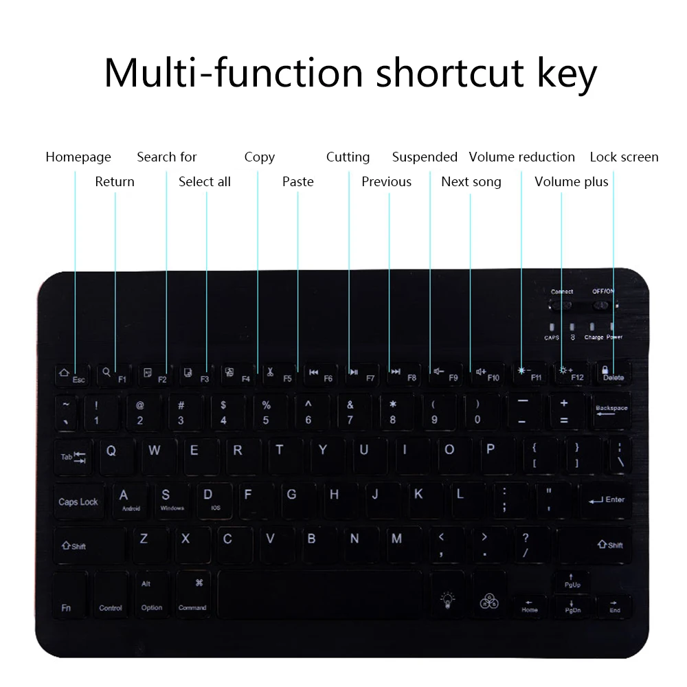 Only keyboard Для ipad 7th 10," американская Bluetooth клавиатура чехол для планшета 7 цветов с подсветкой кожаный чехол держатель ручки - Цвет: Only keyboard