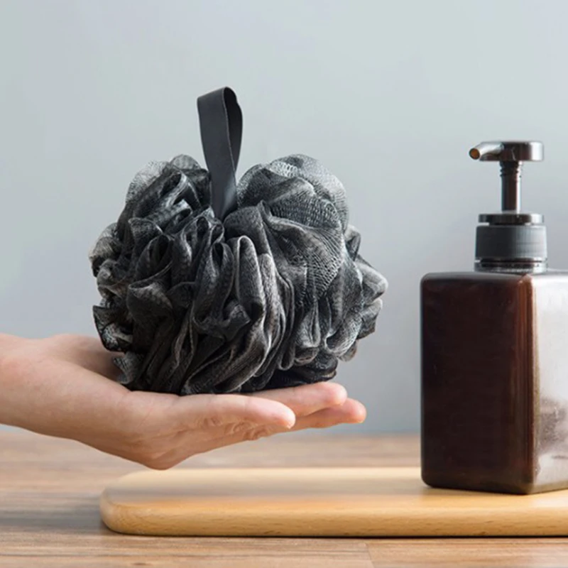 Soft Shower Mesh Foaming Sponge Exfoliating Scrubber Black Bath Bubble Ball Body Skin Cleaner Cleaning Tool Bathroom Accessories | Дом и сад