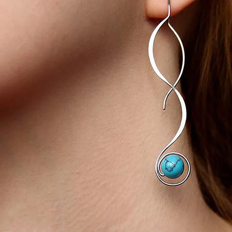 

Earrings for Women Fashion Unique Shape Crimp Long Earring Office Lady Temperament Aesthetic Eardrop