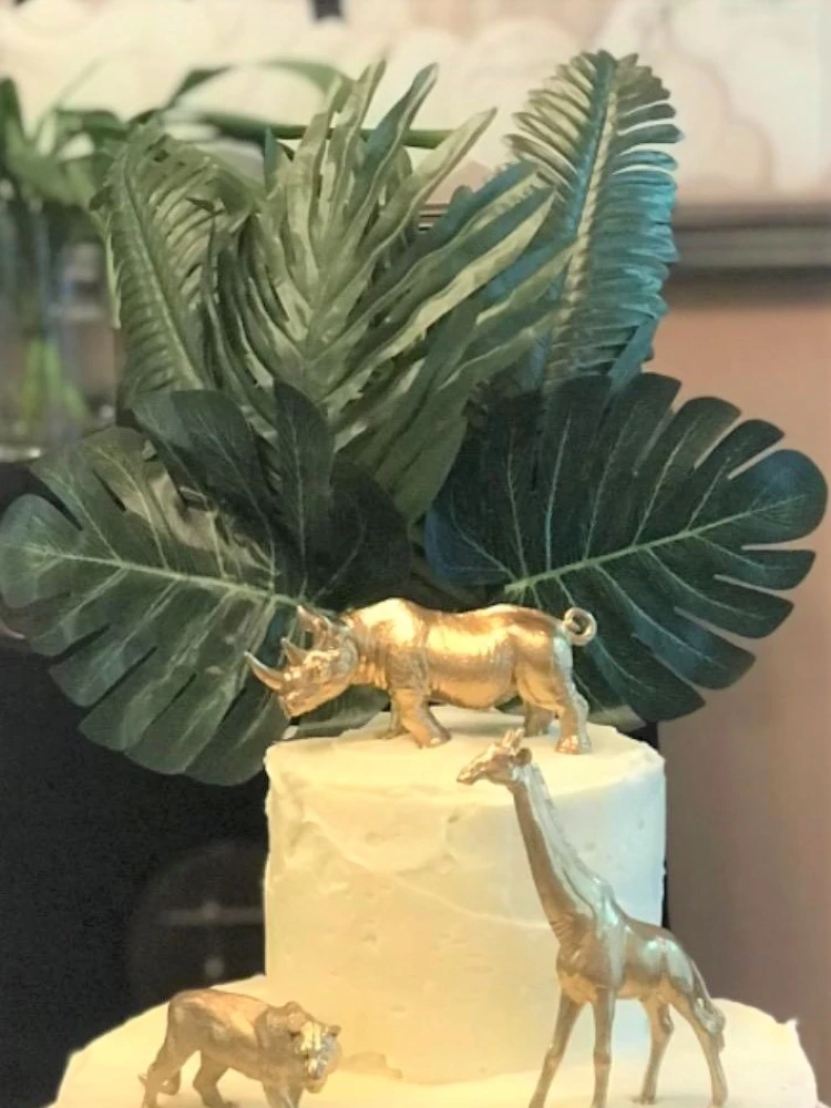 Фон для фотосъемки с тропическими пальмами и искусственными листьями 5