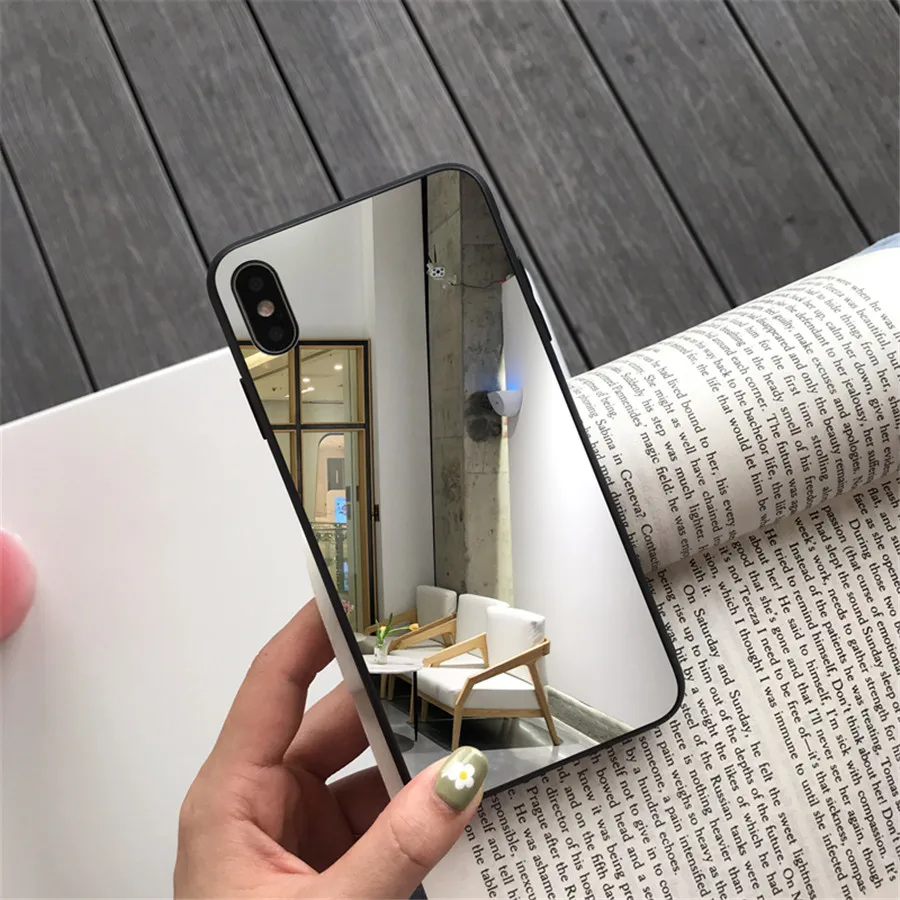 Модный зеркальный чехол из ТПУ для макияжа iPhone 11 Pro XS Max Xr защитный 8 7 6S Plus