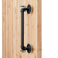 15 inch pipe industrial style black barn door handle for sliding barn door gates garages sheds furniture