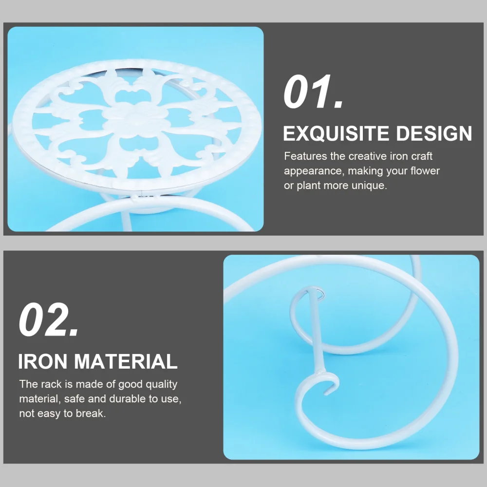 

1pc Exquisite Iron Craft Flowerpot Rack Delicate Plant Pot Display Shelf