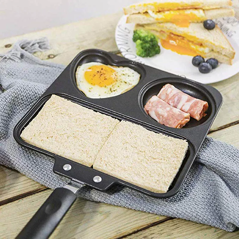 TEENRA 3 отверстия любовь форма жареная сковорода антипригарный стейк алюминиевый