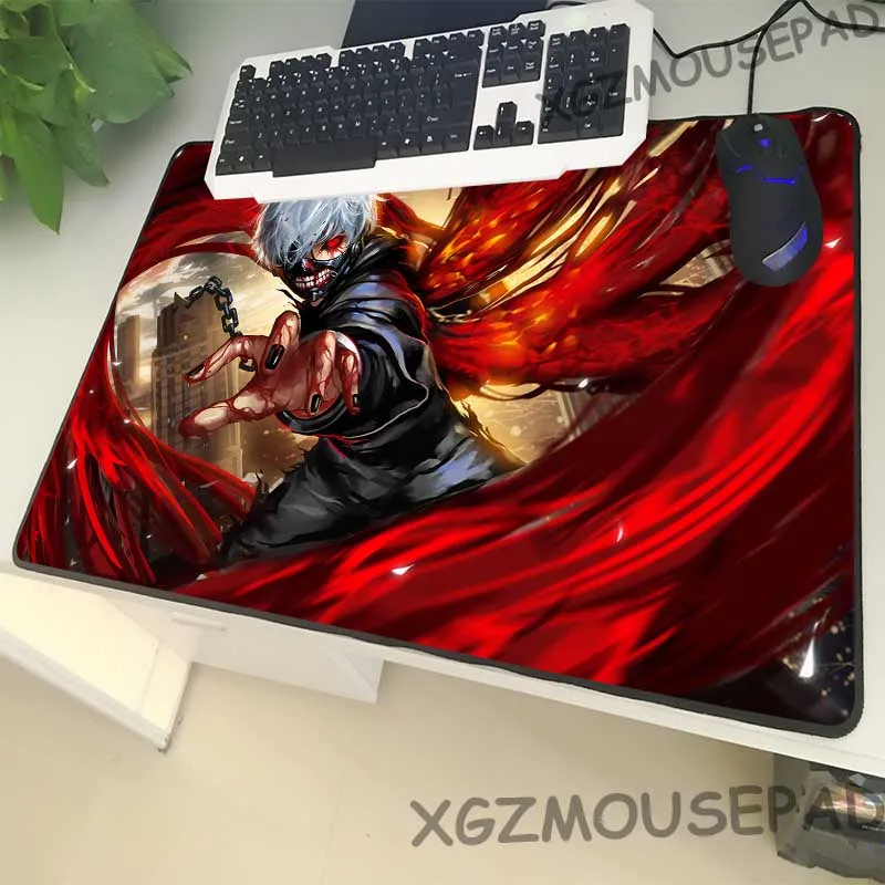 XGZ аниме большой размер игровая мышь замок край комфорт отбеливатель компьютерный стол резиновый коврик череп черный нож нескользящий 60x30