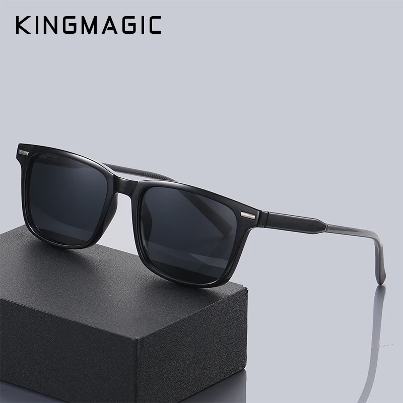 

KINGMAGIC Light Weight TR90 Men Sun Glasses Classic Square Polarized Sunglasses For Male High Quality Driving Eyewear UV400