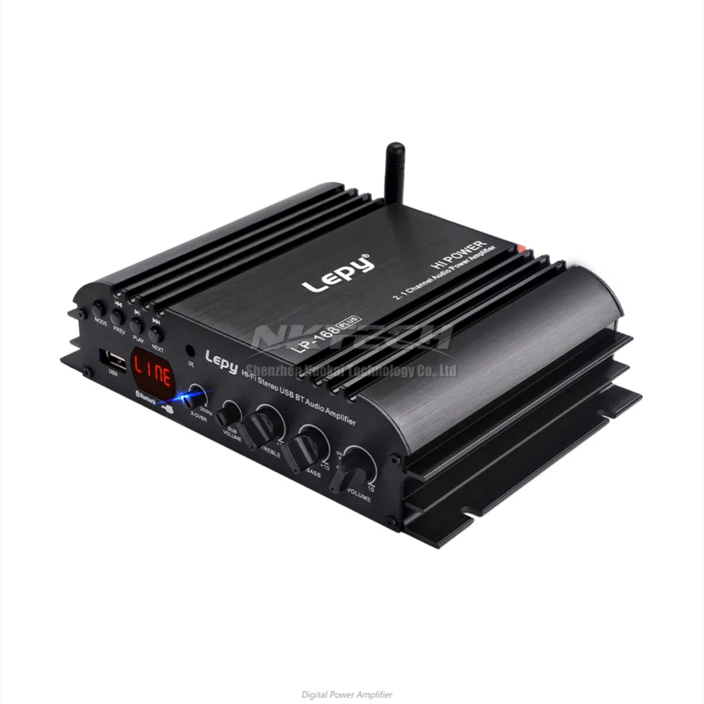 Lepy LP-168 Plus цифровой стерео аудио усилитель мощности HiFi Автомобильный плеер Bluetooth 2,1 канал IR 2x45 Вт 1x68 Вт USB MP3 MP4 DVD AMP