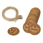 100 шт. крафт бумажные бирки для подарков спасибо для празднования с нами этикетки ручной работы для Свадебная вечеринка украшения упаковка с вешающей бумагой