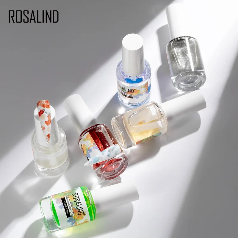 ROSALIND Гель-лак для ногтей Блестящий Цветок Гибридный гель основа Топ маникюра