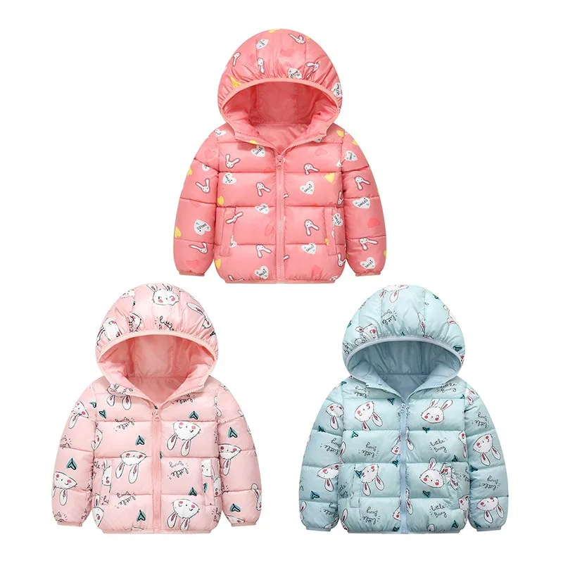 

Children's Winter Rabbit Hooded Coat Cartoon Down Jacket