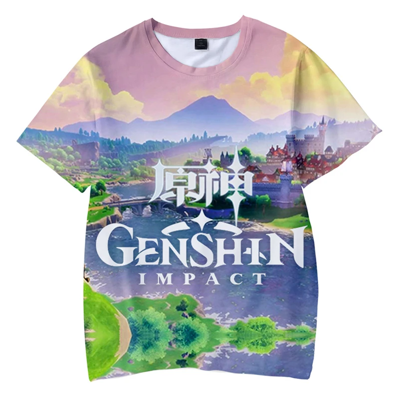 

New Anime Game T-Shirt Genshin Impact 3D Printed Streetwear Men Women Fashion Oversized T Shirt Harajuku Kids Boy Girl Tees Tops