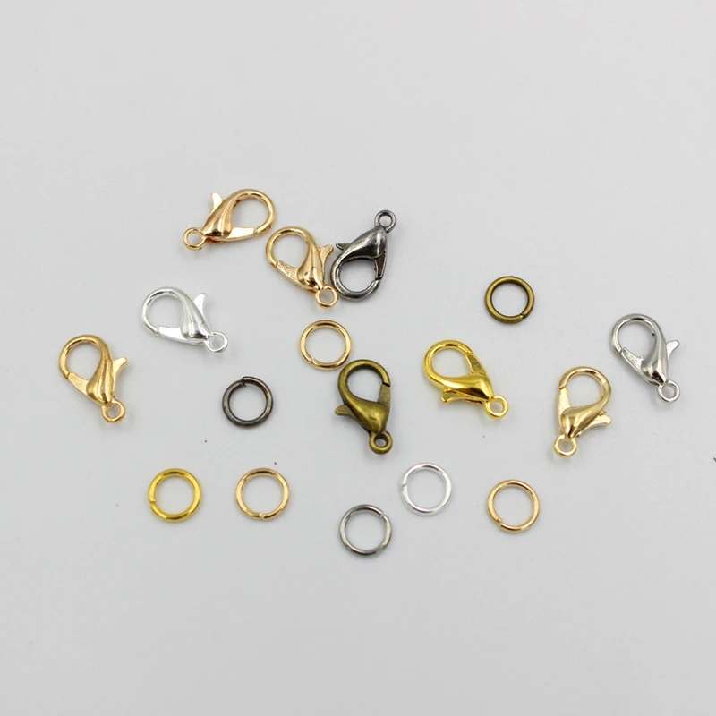 Переходные кольца 5/6/7 мм + 200 шт. 10/12/14 застежки-коннекторы для браслетов ожерелий