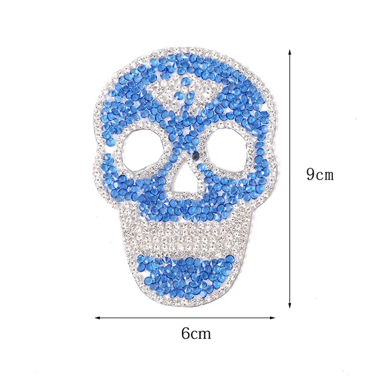 Skull Crystal Hotfix Rhinestones Stickers Flatback Mesh Trimming DIY Appliques Iron on Resin F. Bag Shoes Strass Stones A149 | Дом и сад