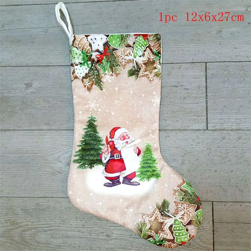 1cp 12x6x27cm Рождественские чулки, носки, кошка, собака, лось, Navidad, год, мешок для конфет Рождество, украшения, рождественские елки, вечерние подарочные сумки для детей - Цвет: 1cp 12x6x27cm