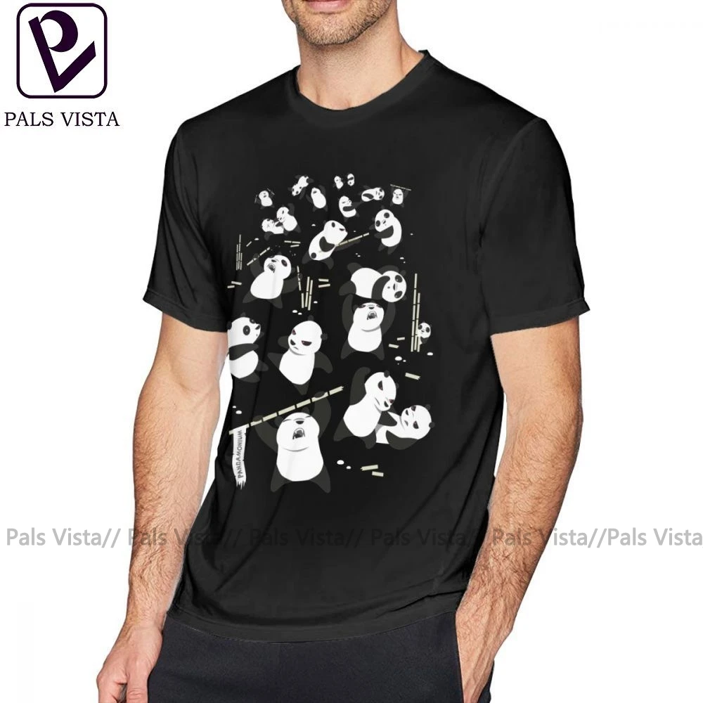 Футболка с пандой PANDAMONIUM, Мужская Уличная футболка с коротким рукавом, 100 хлопок, с принтом, потрясающая футболка 6xl