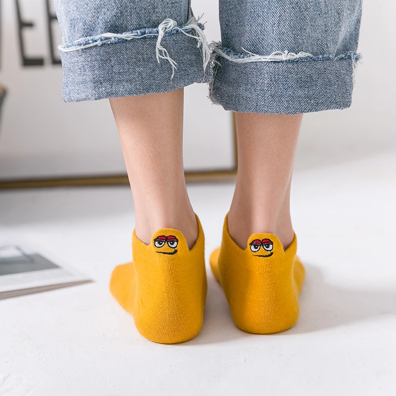 Летние милые носки с забавными выражениями для мужчин и женщин Мультяшные