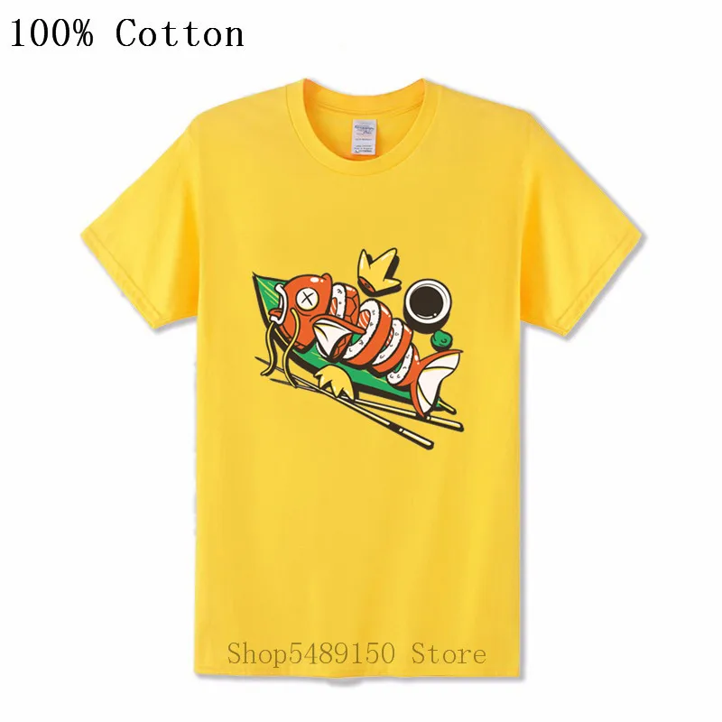Модная популярная Летняя мужская футболка с рисунком суши Футболка принтом рыб