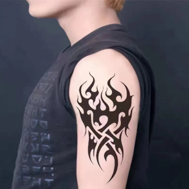 

Водостойкая временная татуировка-наклейка с черным пламенем tatto флэш-тату фальшивые татуировки для мужчин и женщин на руку наклеек