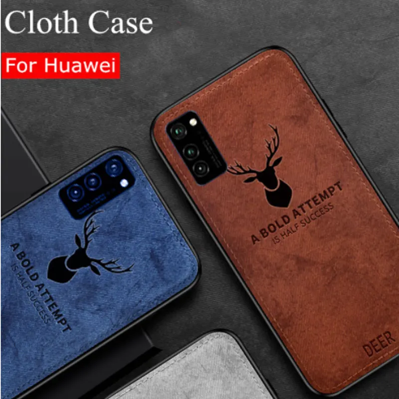 Тканевый чехол с оленем для телефона Huawei Y7P Y9A Y7A Y5P Y8P Y6P Y9s Y6s мягкий силиконовый P40