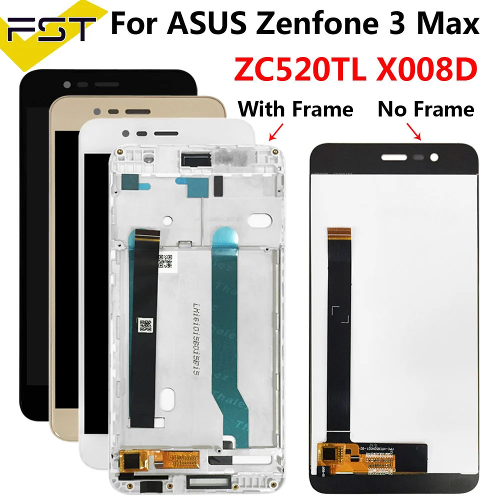 ЖК-дисплей 5,2 дюйма для ASUS Zenfone 3 Max ZC520TL X008D, сенсорный экран, дигитайзер в сборе с рамкой для ASUS ZC520TL, ЖК-дисплей, протестировано