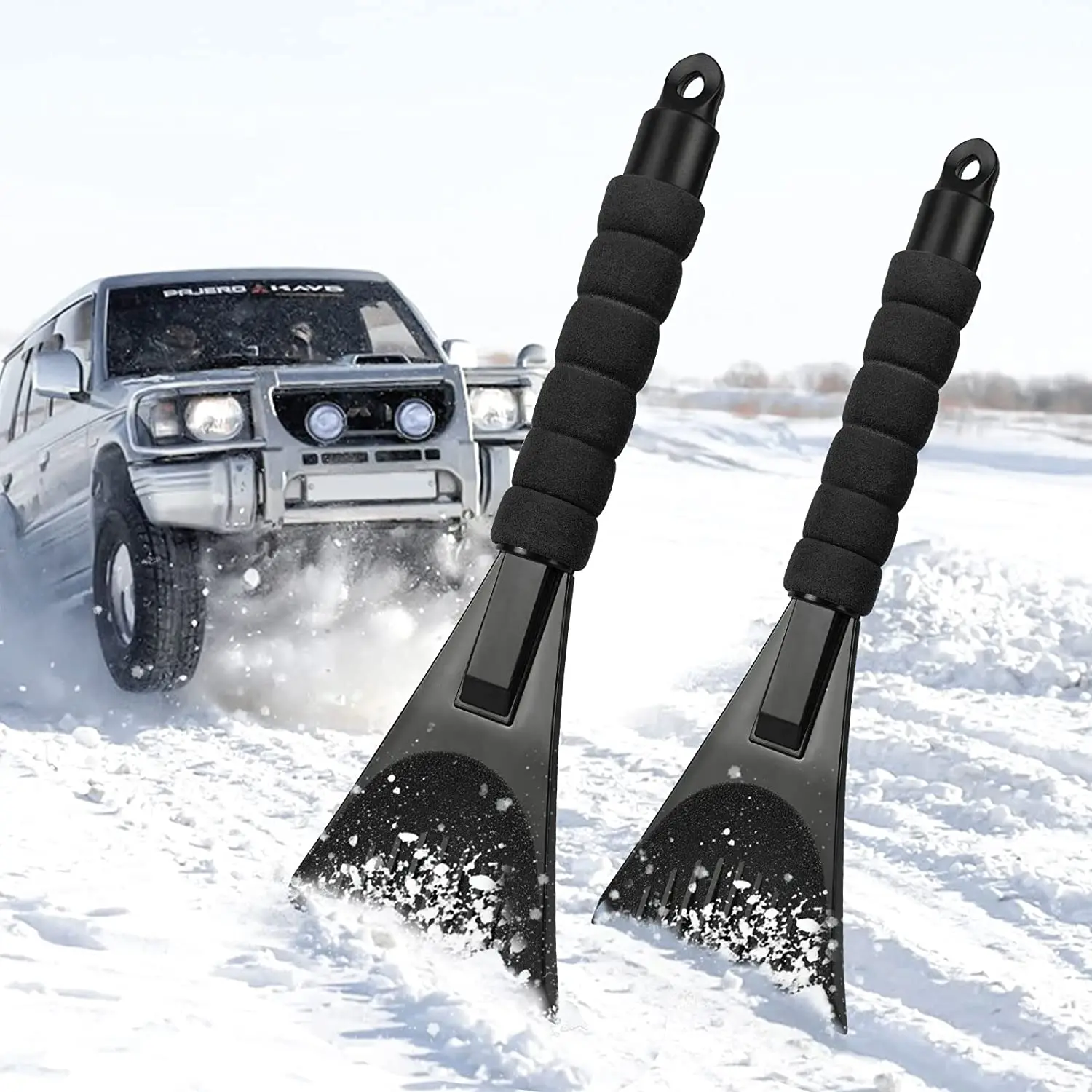 

2 Pack Ice Scrapers for Car Windshield Snow Scraper Snow Removal Tool for Car Auto SUV Truck Snow Shovel Window Cleaning
