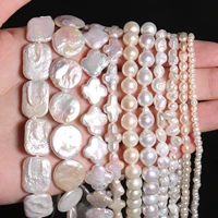 wholesale 10 style aa natural white freshwater pearl cross round spacer beads for jewelry making diy earrings bracelet necklace
