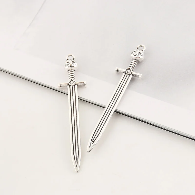15 шт серебряный цвет крест меч Шарм соединитель подвески для оружия DIY Металл