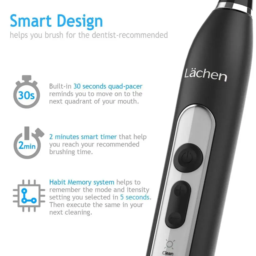 Электрическая зубная щетка Lachen T8B для взрослых с таймером USB перезаряжаемая