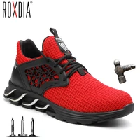steel toe cap men safety boots fashion plus size 36 48 women work sneakers casual male shoes roxdia brand rxm162