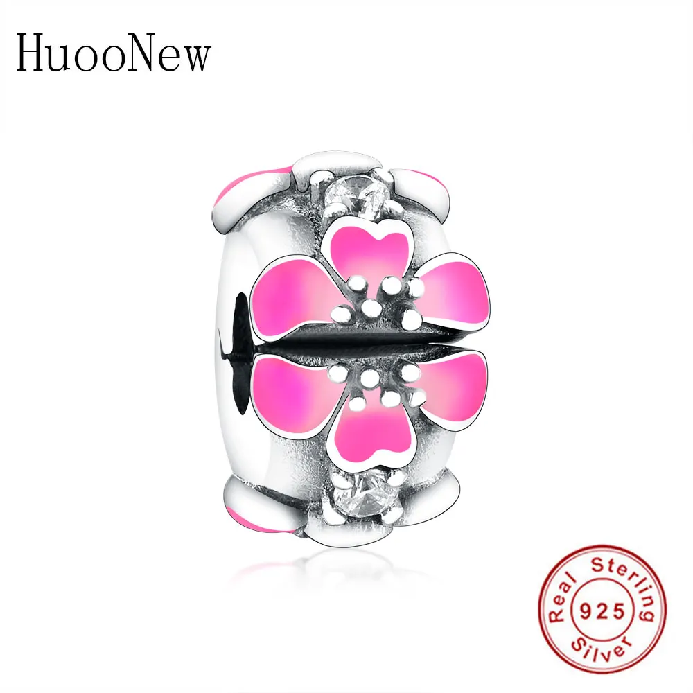 

Подвеска-Шарм для оригинального браслета, модная новинка 2019, бусины-шармы из серебра 925 пробы с эмалью и цветочным зажимом, ювелирные издели...