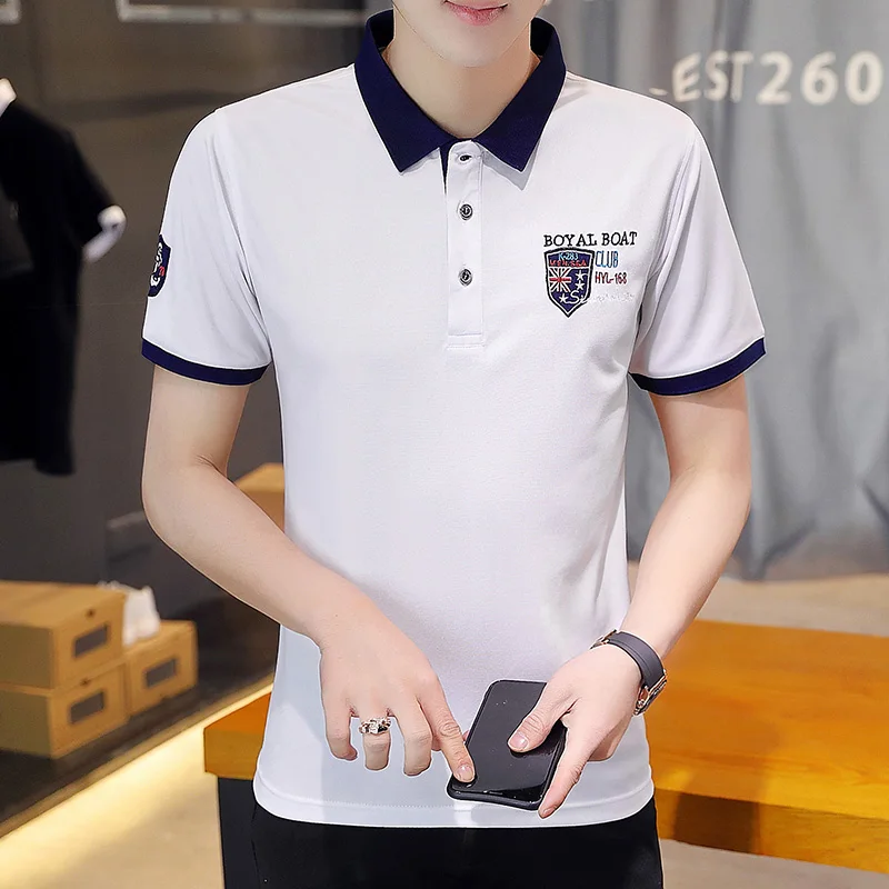 

2021 новая рубашка поло Мужская Летняя Повседневная рубашка с коротким рукавом мужская мода вышивка бизнес поло Топ Мужская брендовая одежда