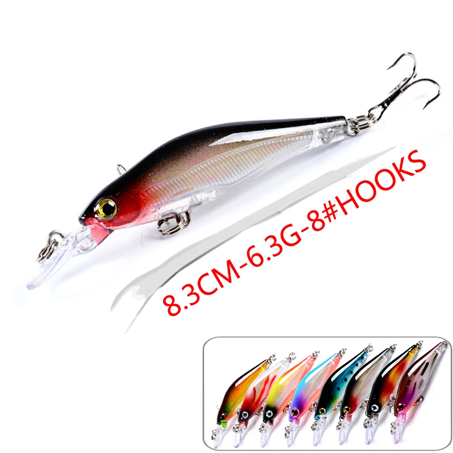 1 шт. рыболовная приманка в виде гольяна тройной крючок|Наживки для рыбной ловли| |