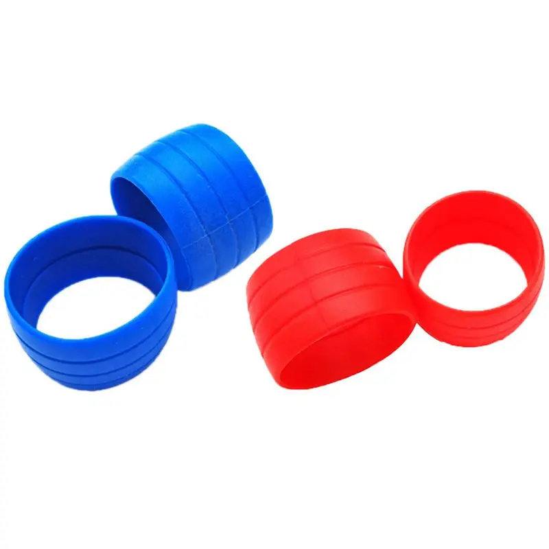 

2 Pair Bicycle Handlebar Tape Fixing Loops Holding Rings Cycling Bartape Strap Belt Fasten Sleeve - Red & Blue