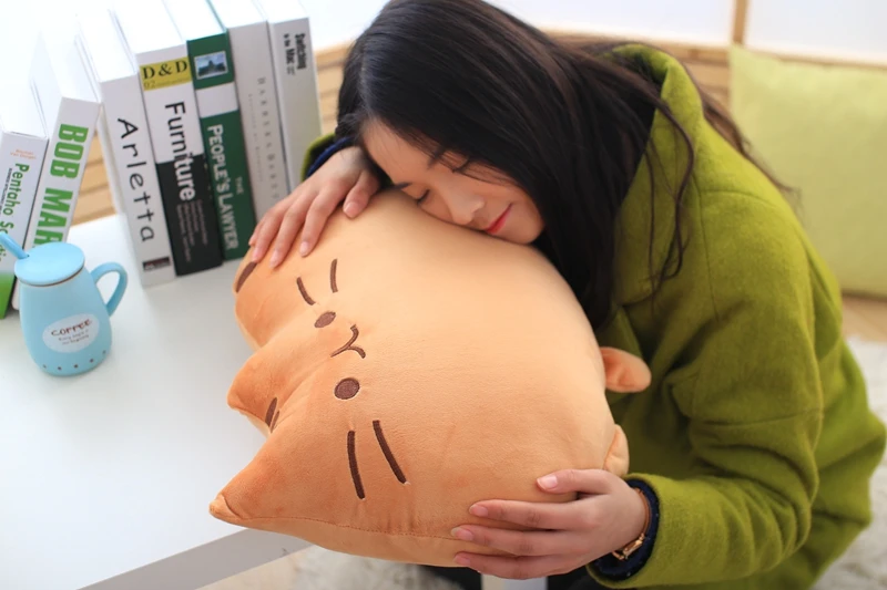 

Cute Cat Pillow PP Cotton Inside Biscuits Kids Toys Doll Plush Baby Toys Big Cushion Cover Peluche Gift for Friends Kids
