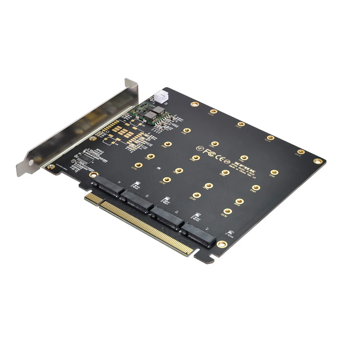 

Chenyang 4X NVME M.2 AHCI to PCI-E Express 3.0 Gen3 X16 Raid Card with Fan VROC Raid0 Hyper Adapter