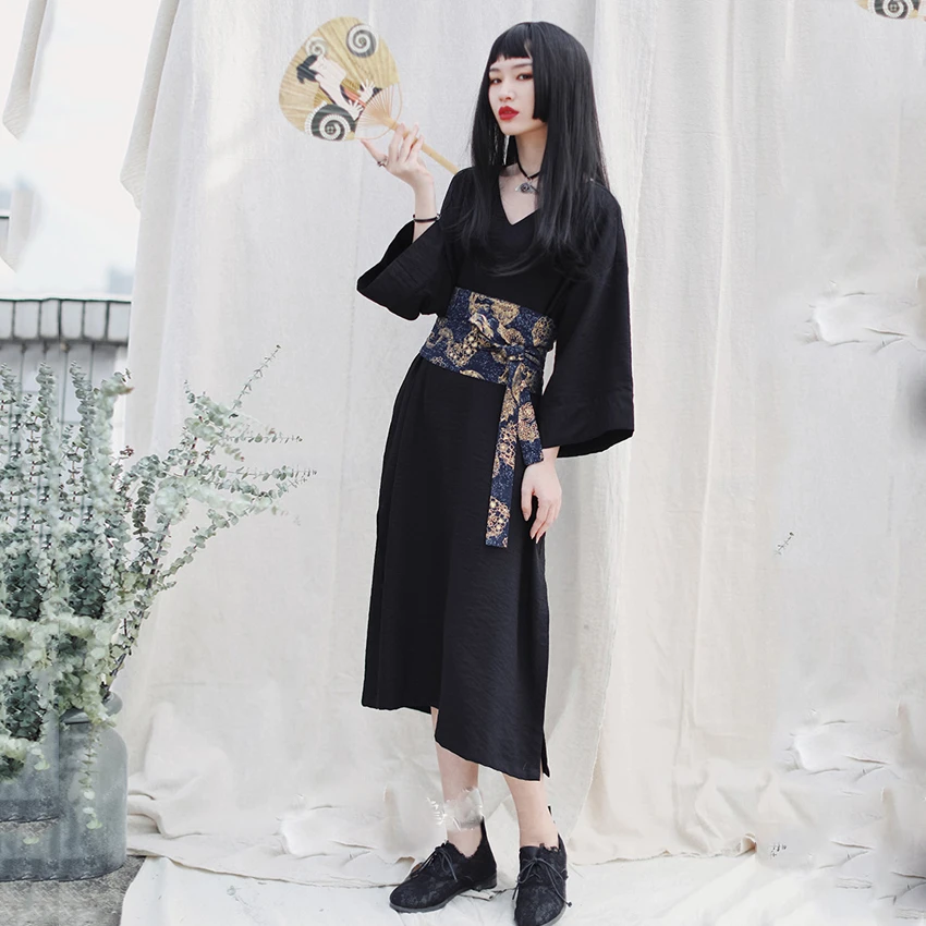 

Japanese Traditional Kimono Cardigan Obi for Women Girl Fashion Streetwear Embroidery Print Tassel Bandage Belt Yukata Obi Japan