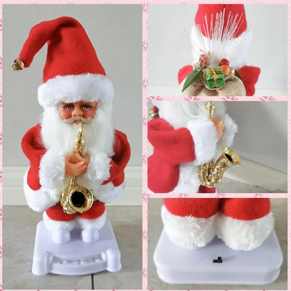 

Electric Santa Claus Battery Operated Dancing Music Santa Claus Doll Christmas Ornaments For Home Electric Dancing Elderly D8H5