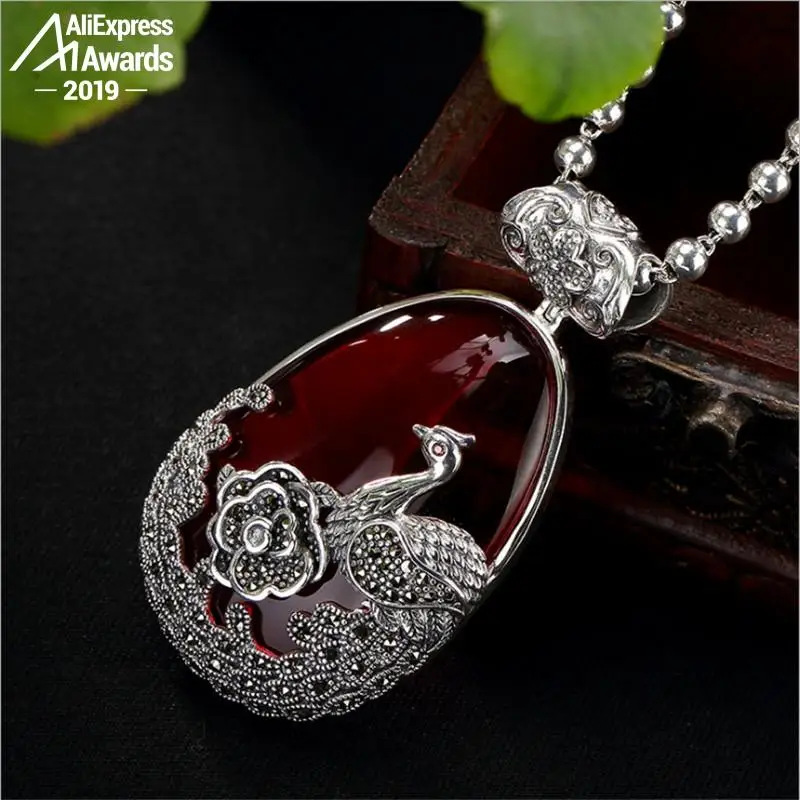 S925 Стерлинговое Серебро Красный Рубин драгоценный камень ремесленные