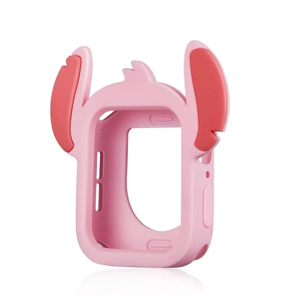 Stitch Case Pink YUKIRIN Cartoon Stitch Lion King Little Mermaid Silicone Sport Band For Apple Watch Series 5 4 3 2 1 Wrist Strap Case for iWatch - Band Color: Stitch Case Pink