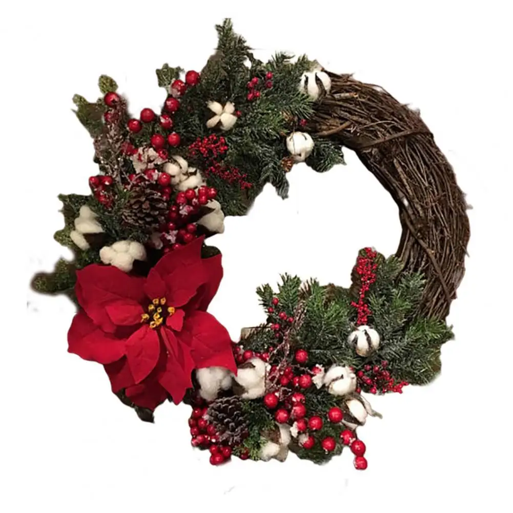 

Рождественский венок, подвеска, изысканный ротанговый венок, Рождественская дверь, приветственный цветок, венок, товары Вечерние