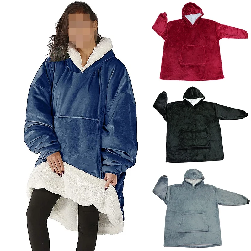 Одеяло с капюшоном для телевизора рукавами утолщенный теплый свитер одеяло