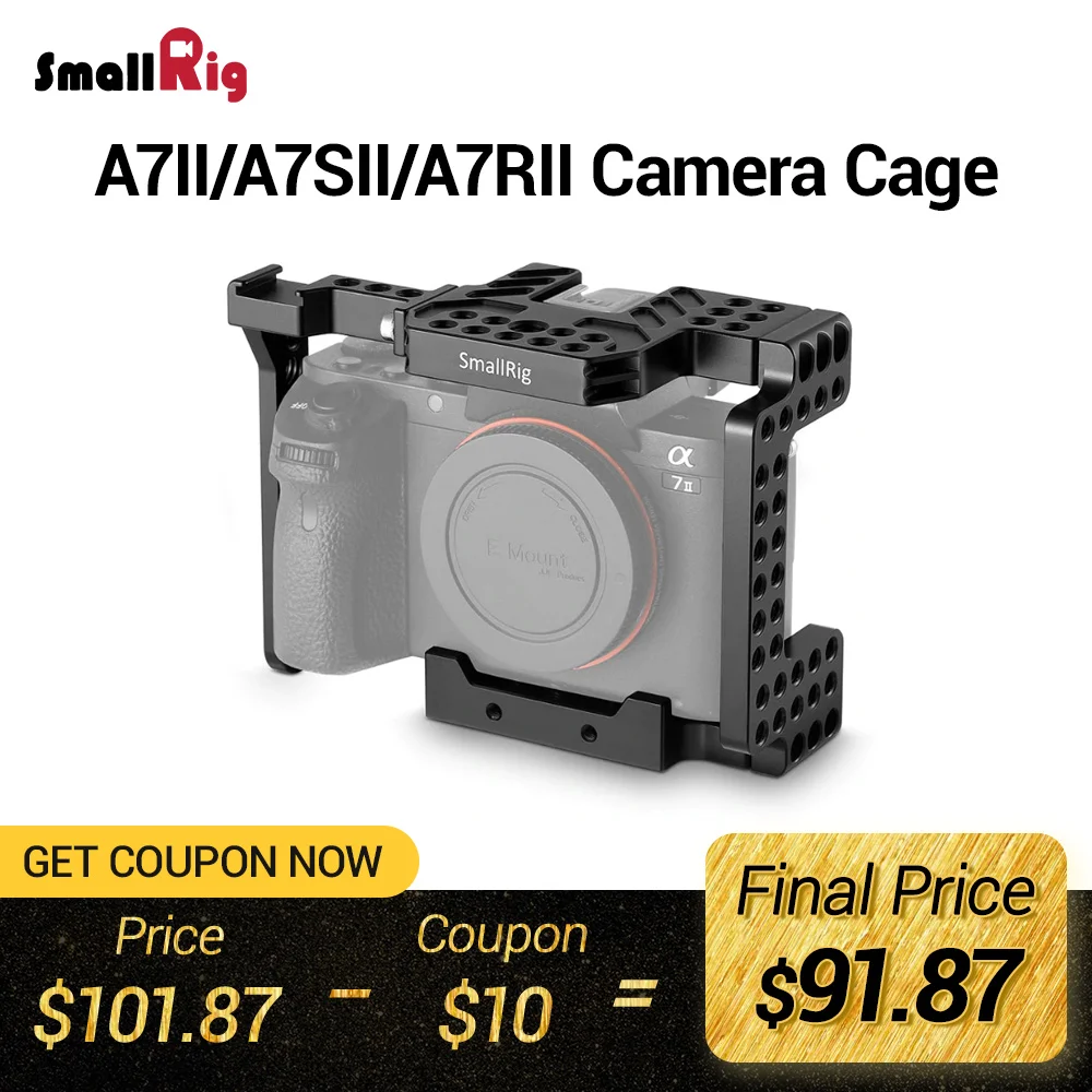 Клетка для камеры SmallRig A7M2 из алюминиевого сплава для камеры SONY A7II/A7RII/A7SII с креплением для холодного башмака-1660