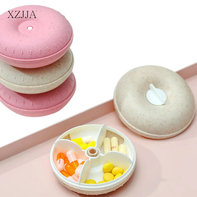 XZJJA портативный ящик для хранения таблеток в форме пончика дорожный мини чехол
